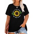 thumbnail image 1 of Anbech You Are My Sunshine Plus Size T-Shirts for Women Graphic Sunflower Print Oversize Short Sleeves T-Shirt with Round Neck, 1 of 4
