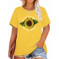 thumbnail image 1 of Anbech You Are My Sunshine Plus Size T-Shirts for Women Graphic Sunflower Print Oversize Short Sleeves T-Shirt with Round Neck, 1 of 4