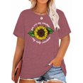 thumbnail image 1 of Anbech You Are My Sunshine Plus Size T-Shirts for Women Graphic Sunflower Print Oversize Short Sleeves T-Shirt with Round Neck, 1 of 4
