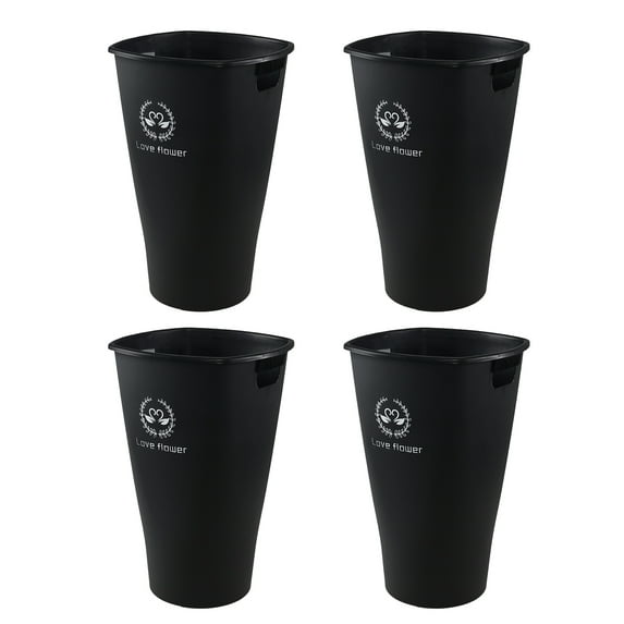 Anbers 4 Pack Large Black Flower Buckets, 20-Inch Tall Plastic Floral Bucket for Farmhouse