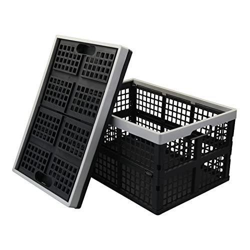 Anbers 42 L Plastic Collapsible Storage Crate, Folding Milk Crate