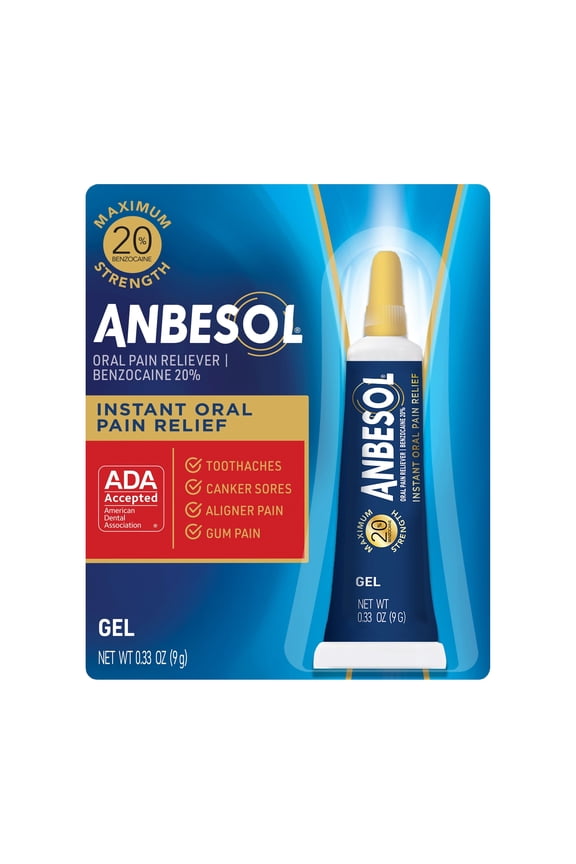 Sterile Tube Oral Anesthetic Instant Pain Relief 0.33 oz, 3-Pack