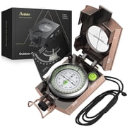 Anbte Sighting Compass with Clinometer with Pouch and Lanyard, Bronze