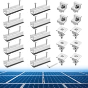 Anbte Solar Panel Mounting Kit for 4 Panels, Aluminum Solar Rails Bracket Set with Clamps & Wrench, Corrosion Resistant Hardware for Roof, RV, Boat