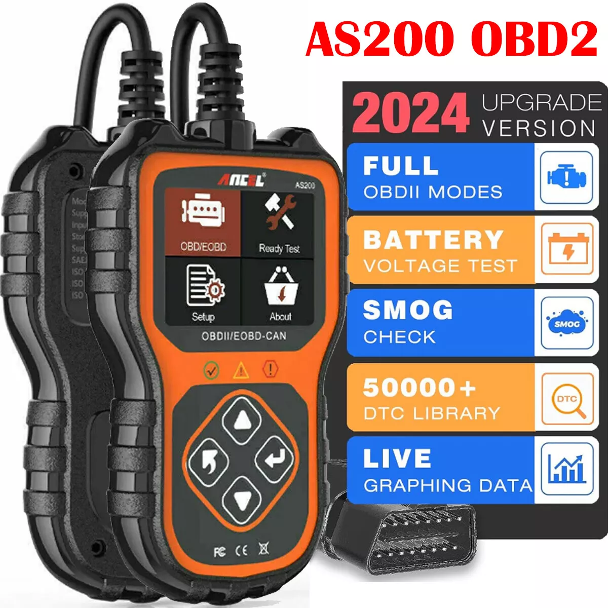 Ancel AS200 OBD2 Scanner Car Diagnostic Tool Multi-language ODB2 Code Reader Check Engine Automotive Scanner