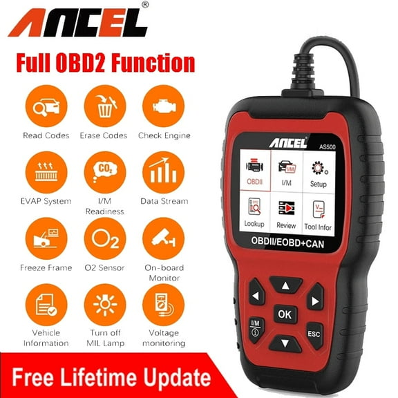 Ancel AS500 OBD2 Scanner Engine Code Reader OBD Auto Diagnose Car Diagnostics Tool Lifetime Free Update OBD2 Automotive Scanner