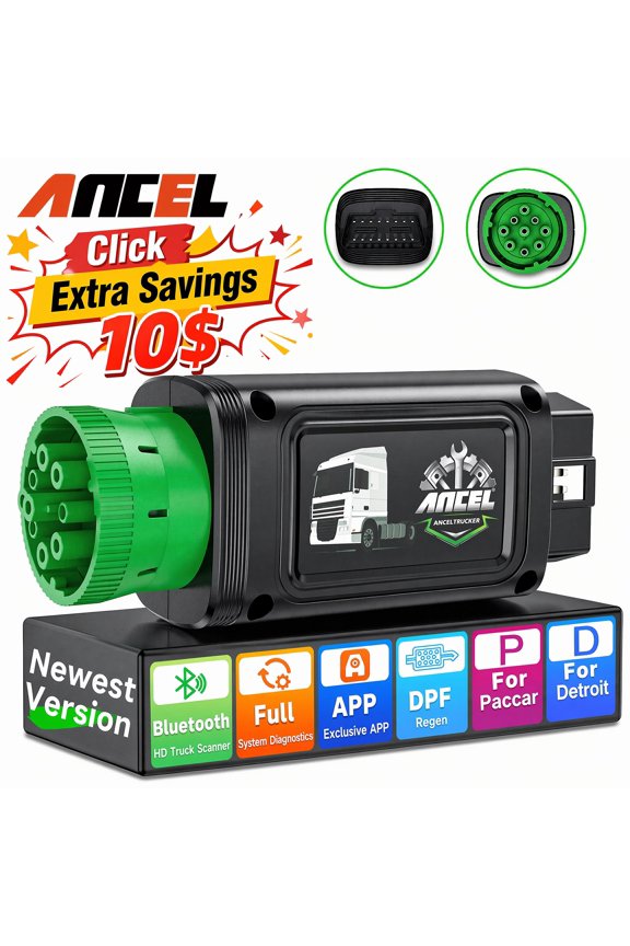 HD110 Heavy Duty Truck Scanner Full System Truck & Car 2 in 1 OBD2 Scanner Code Reader DPF Regeneration Diagnostic Tool