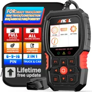 ANCEL Heavy Truck Scanner All System Diesel Truck Diagnostic Scan Tool OBD2 Scanner Code Reader for Diesel Heavy Trucks & Cars 2 in 1 Code Scanner, Lifetime Free Update