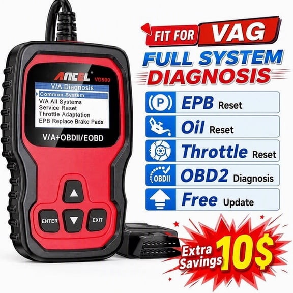 Ancel VD500 OBD2 Scanner Code Reader All System ABS SRS EPB IMMO Automotive Diagnostic Tools