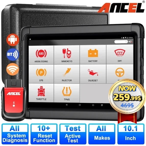 Ancel X6 Automotive Bi-directional Full System OBD2 Scanner Code Reader Diagnostic Tablet Scan Tool