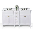 thumbnail image 1 of Ancerre Designs Adeline 60" Farmhouse Wood Bathroom Vanity Set in White, 1 of 6