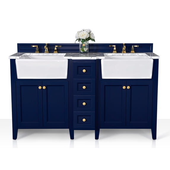 Ancerre Designs Adeline 60" Wood Bathroom Vanity Set in Heritage Blue