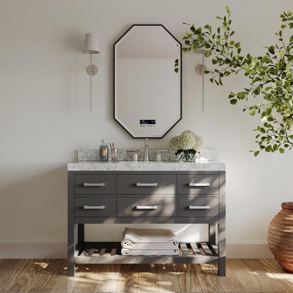 Ancerre Designs Elizabeth 48" Wood Bathroom Vanity Set in Sapphire Gray