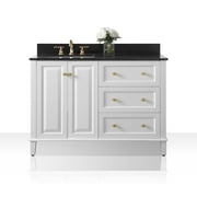 Ancerre Designs Hannah Left Basin Bathroom Vanity Set w/ Gold Hardware in White