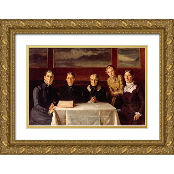Ancher, Michael 18x13 Gold Ornate Wood Framed with Double Matting Museum Art Print Titled - Christmas Day 1900
