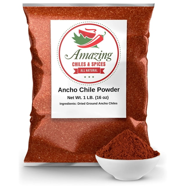 Ancho Chile Pepper Powder YPF5 Ground 1 LB (16oz) Use In Recipes Like Mexican Mole, Sauces