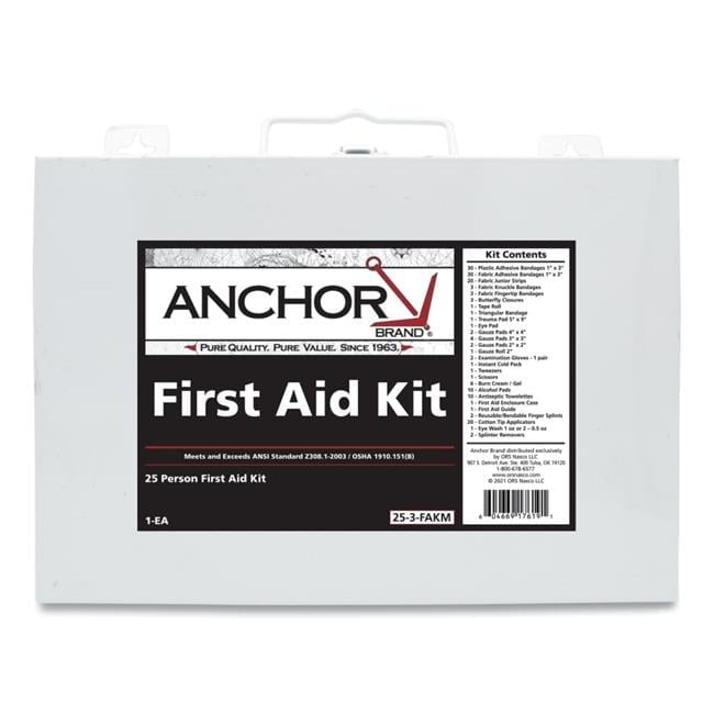 Anchor 101-25-3-FAKM 25 Person 2003 First Aid Kit, Metal