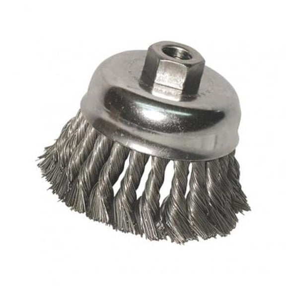 Anchor 102-93996 6 in. Knot Cup Brushes with 0.62-11 Arbor & 035 in. Carbon Steel Wire