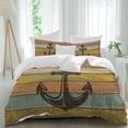 Anchor 4 Piece Duvet Cover Set Queen Size Vintage Yellow Orange Wood ...