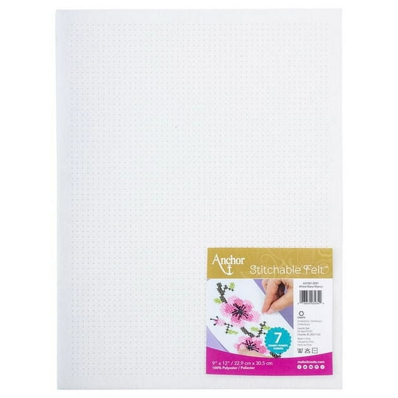 Anchor 9" x 12" Stitchable Felt™, White (12 Pack)