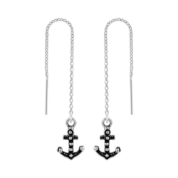 Anchor 925 Sterling Silver Threader Earrings