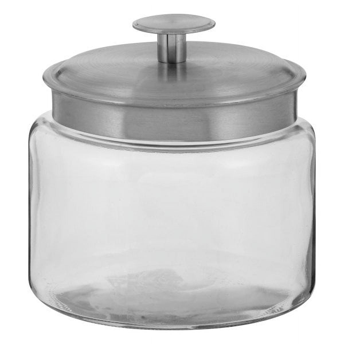 Anchor Hocking 48 oz Clear Glass Food Jar with Silver Lid