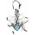 thumbnail image 1 of Anchor Apron Romantic Boho Design Sketch of an Old Anchor with Roses Black Ink Style, Unisex Kitchen Bib Apron with Adjustable Neck for Cooking Baking Gardening, Pale Blue Pale Coral, by Ambesonne, 1 of 3