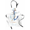 thumbnail image 1 of Anchor Apron Watercolors Anchor and Rope Time to Travel Classic Sail Emblem Drogue Voyage, Unisex Kitchen Bib Apron with Adjustable Neck for Cooking Baking Gardening, Blue White Brown, by Ambesonne, 1 of 3