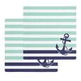 thumbnail image 1 of Anchor Aqua Kitchen Dish Towels for Drying Dishes Set of 2, Modern Navy Blue White Striped Nautical Waffle Weave Microfiber Hand Tea Bathroom Towels Quick Dry & Absorbent Towel 12x12, 1 of 7