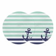 thumbnail image 1 of Anchor Aqua Round 13 Inch Placemats Set of 2, Modern Navy Blue White Striped Nautical HeatResistant Non Slip Place Mats for Dining Table, Wipeable Braided Kitchen Table Mats for Housewarming, 1 of 9