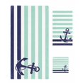 thumbnail image 1 of Anchor Aqua Towel Set of 3, Soft Microfiber Bath Towels, Hand Towel, Washcloths, Modern Navy Blue White Striped Nautical Quick-Dry Absorbent Towels for Bathroom Kitchen Hotel Beach Gym Spa, 1 of 7