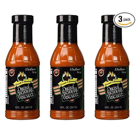 Anchor Bar Original Wing Sauce Medium Recipe 12 oz, 3-pack