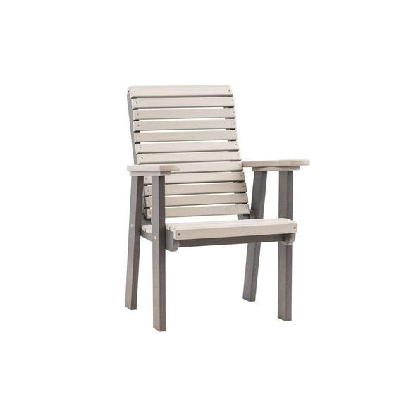 Anchor Bay Amish Crafted Poly Outdoor Chair, Light Gray on Dark Gray