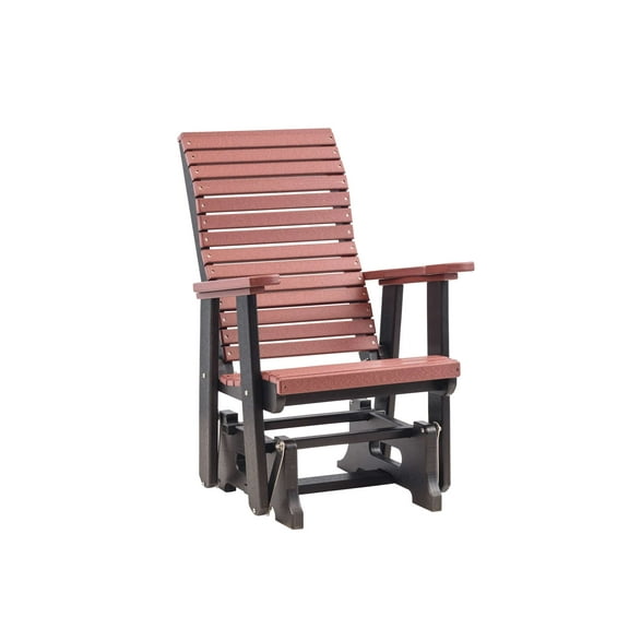 Anchor Bay Amish Crafted Poly Outdoor Swivel Glider, High-Back, Cherry On Black