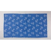 Anchor Beach Towels 100% Cotton Light Peshtemal Towel - Blue
