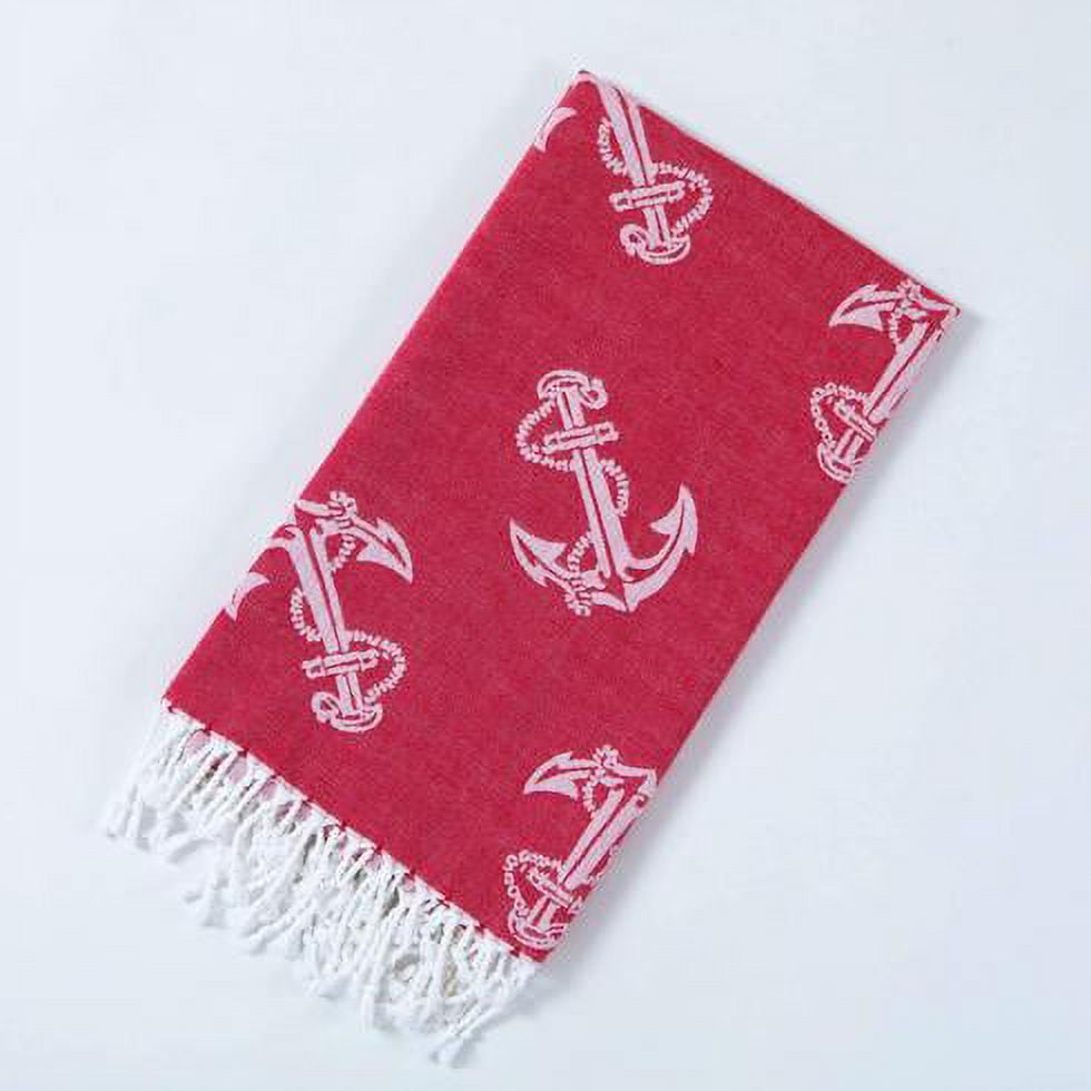 Anchor Beach Towels 100 Cotton Light Peshtemal Towel Red