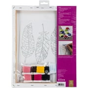 Anchor Big Stitch Art Embroidery Kit 11X14-Feather Stamped On Stretched Canvas