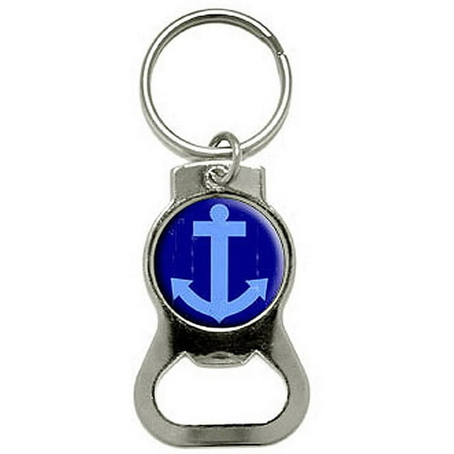Anchor Boat Distressed Bottle Cap Opener Keychain Ring