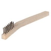 Inspection Brush, 3 x 7 Rows, Stainless Steel Bristles, Curved Wood Handle