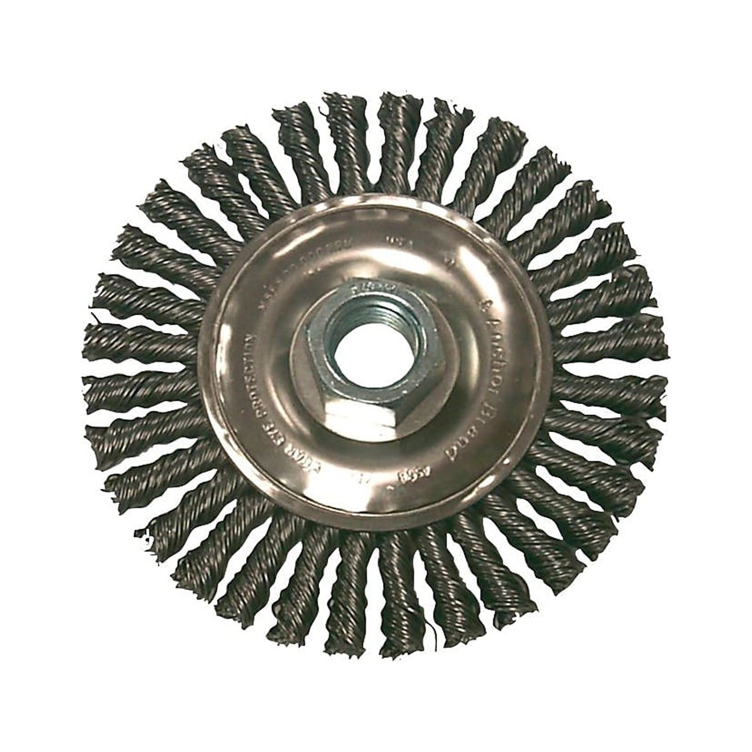 Stringer Bead Wheel Brush, 6 in D x 3/6 in W, 0.02 in, Carbon Steel