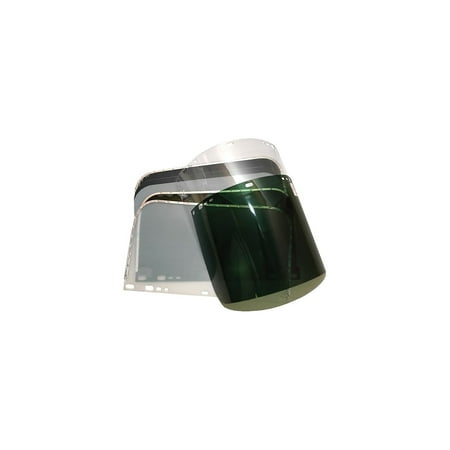 Visor, Dark Green, Aluminum Bound, 15-1/2 in L x 9 in H, for Jackson Safety® Head Gear/Cap Adaptors