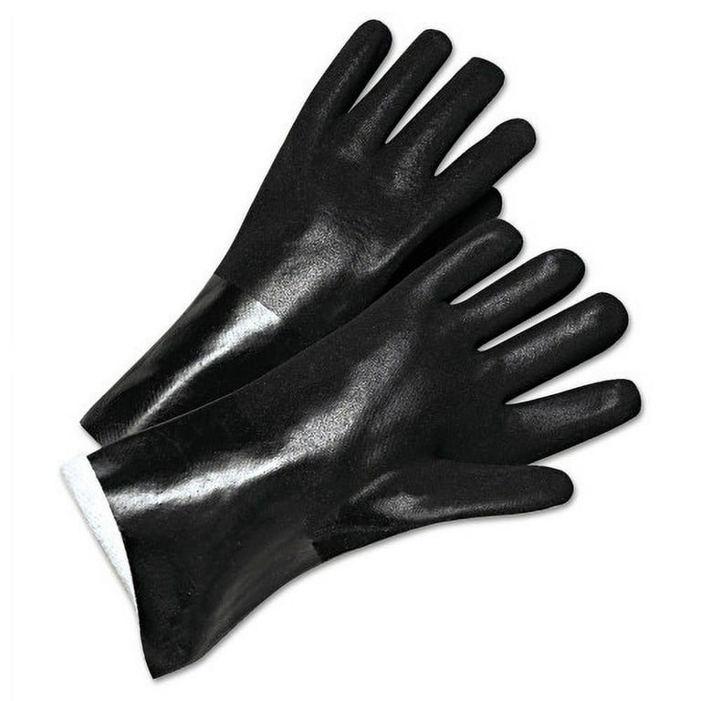 PVC-Coated Jersey-Lined Gloves, 14 in Long, Black, Men's, 12/Pack PVC-Coated Jersey-Lined Gloves, 14 in Long, Black, Men's, 12/Pack