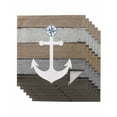 thumbnail image 1 of Anchor Brown Cloth Napkins Set of 6 Reusable Dinner Napkins, Nautical Grey Rustic Farmhouse Wood Grain Cocktail Napkin Washable Table Napkins for Wedding/Holiday Party/Baby Shower 20"x20", 1 of 7