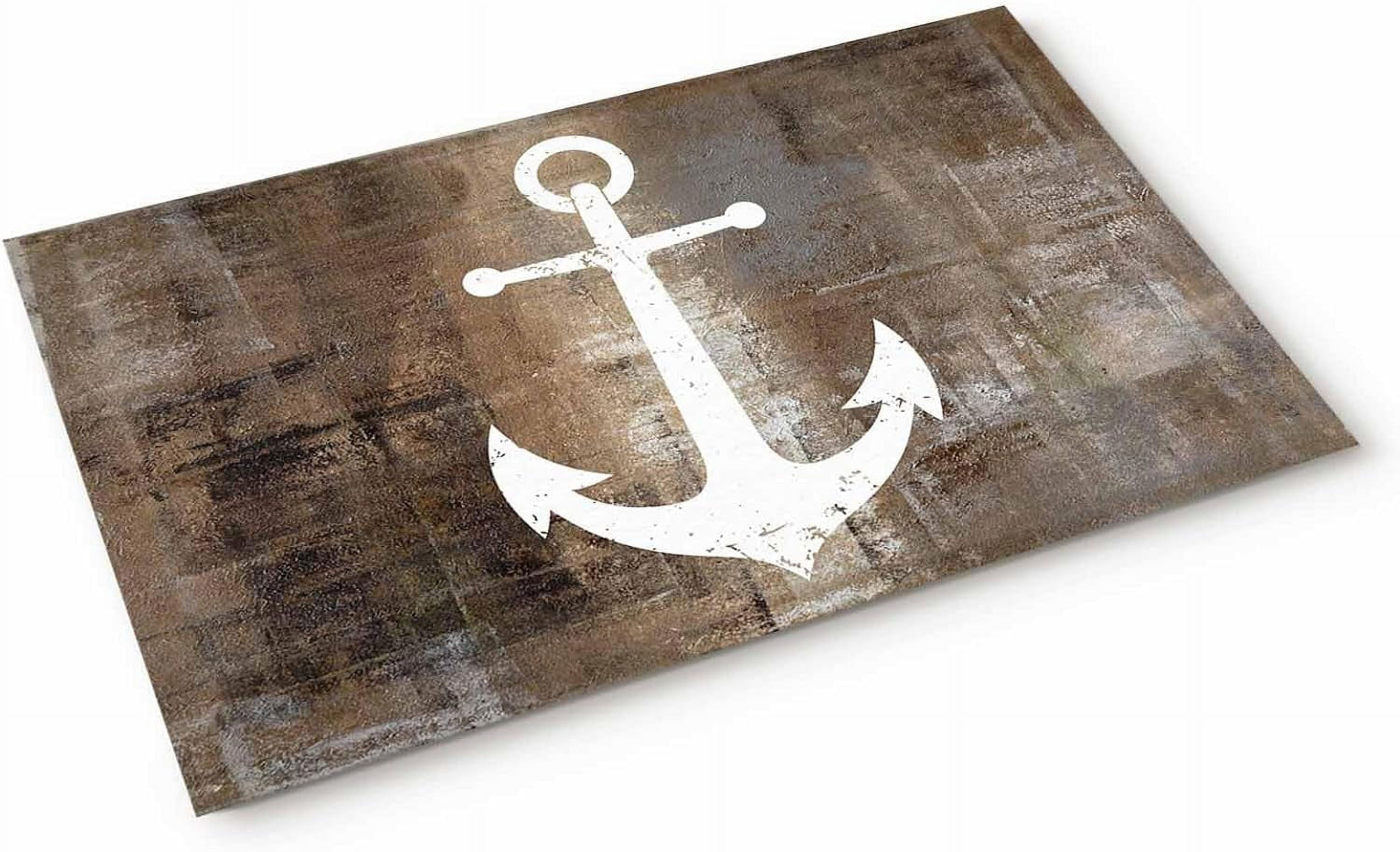 Anchor Brown Entrance Floor Mat Retro Abstract Paint Door Mat