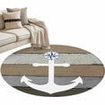 thumbnail image 1 of Anchor Brown Large Area Rugs for Bedroom Living Room, Soft Non Slip Carpet Bedside Rug, Nautical Grey Rustic Farmhouse Wood Grain Round Floor Cover Kitchen Accent Rug 4' for Dining Room/Office, 1 of 9
