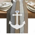 thumbnail image 1 of Anchor Brown Table Runner - 120 Inch Long, Kitchen Dining Table Runner Dresser Scarves, Nautical Grey Rustic Farmhouse Wood Grain Farmhouse Decor for Coffee Tables Wedding Party Banquet, 1 of 8