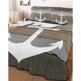 thumbnail image 1 of Anchor Brown Twin Size Down Alternative Comforter, Lightweight Comforter Quilt Bedding Set with Pillow Shams Nautical Grey Rustic Farmhouse Wood Grain All Seasons Bed Comforter Duvet Insert 68"x86", 1 of 7