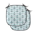 thumbnail image 1 of Anchor Chair Seating Cushion Set of 4, Pattern with Anchors Modern Adventurous Striped Coastline Marine, Seat Pads for Office with Anti-slip Backing, 16"x16", Pale Blue Dark Green, by Ambesonne, 1 of 6