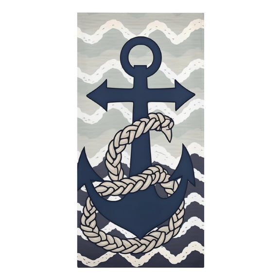Anchor Chevron Ocean Nautical Microfiber Beach Towel Absorbent Compact Towels for Swimming Pool Beach Travel Things for Vacation Essentials Adult Gift,61.4×30.3Inch