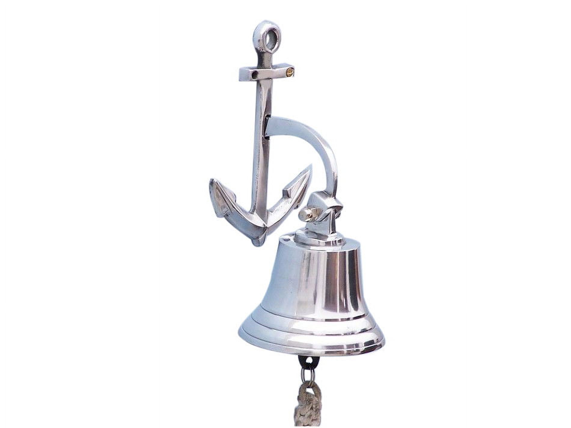 Anchor Chrome Bell 4" - Chrome Hanging Bell - Nautical Bell - Decorative Chrome Bell - Anchor Decoration - Nautical Decoration - image 1 of 2
